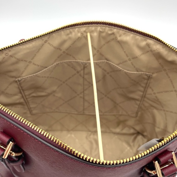 Michael Kors Large Charlotte Tote Bag Dark Cherry - Picture 6 of 8